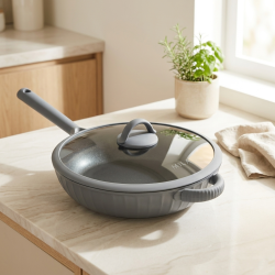 Deep Frying Pan With Glass Lid 28 cm